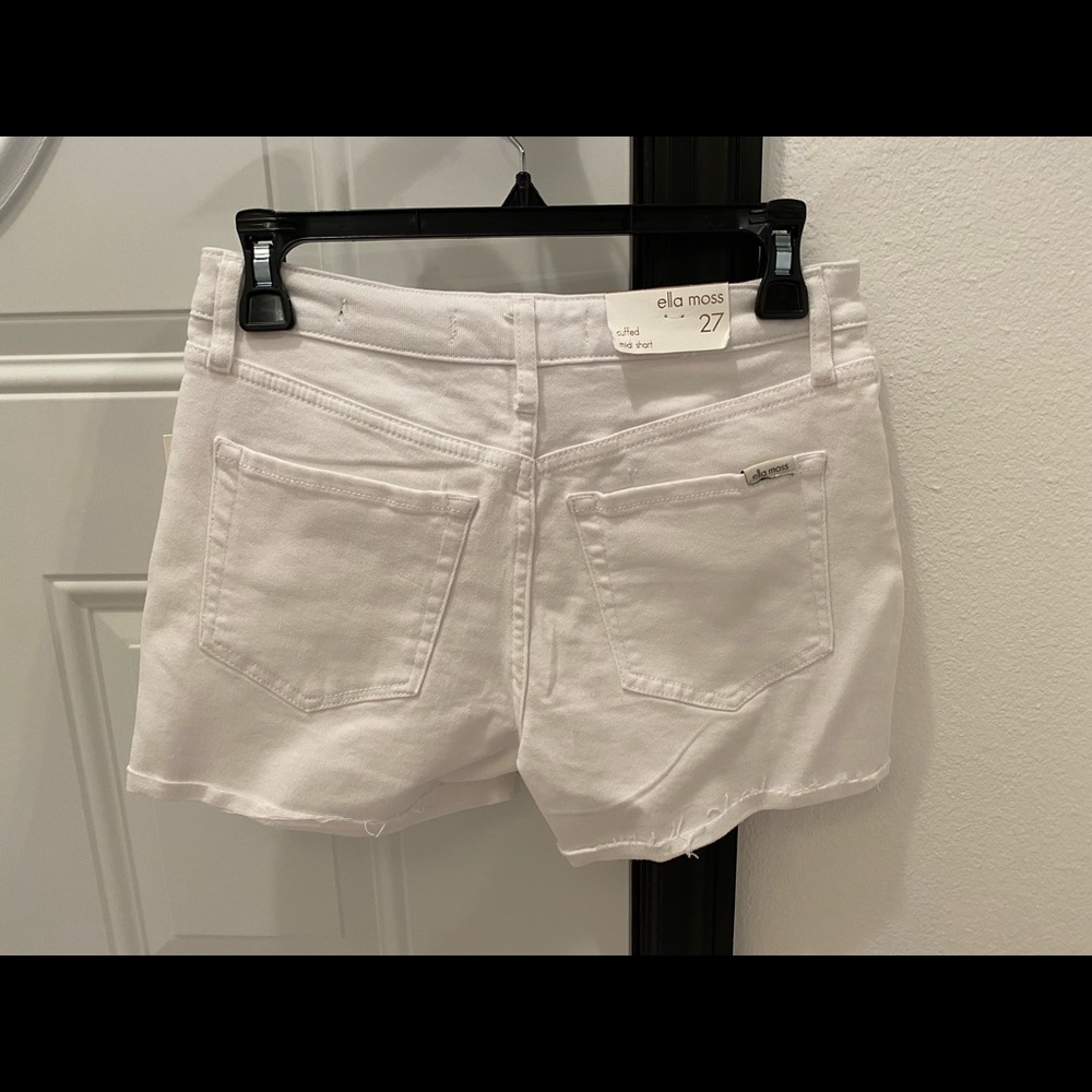 ella moss (Anthropologie) White Denim Cuffed Midi Short - NWT - 26 & 27 - Picture 10 of 14